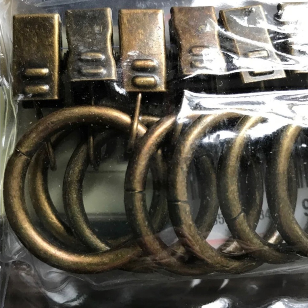 Decorative Drapery Rings Metal Pack 10 - Picture 2 of 6